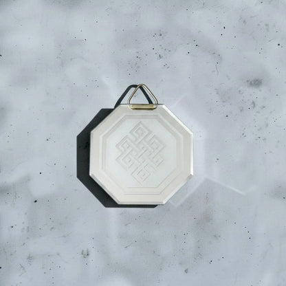 Espejo Octagonal, Grabado Con Símbolos Esotéricos De 5 Cm Nudo Sin Fin by HEREJE