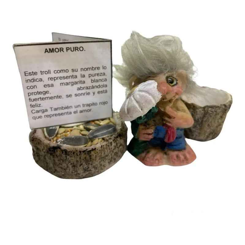 Troll Mini + Comedero + Semillas + Tarjeta Varios Modelos Amor Puro 5.2
