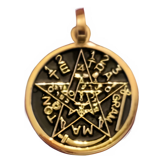 Tetragramaton Pentagrama Chapa De Oro Ritualizado Y Serenado