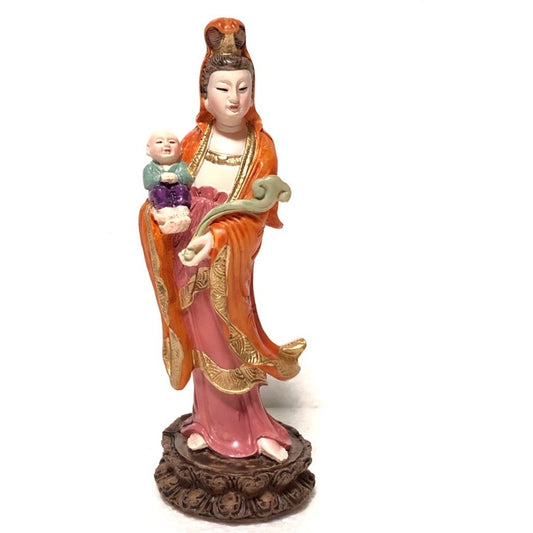 Kwan Yin Goddess of Love and Blessings Handmade Resin.
