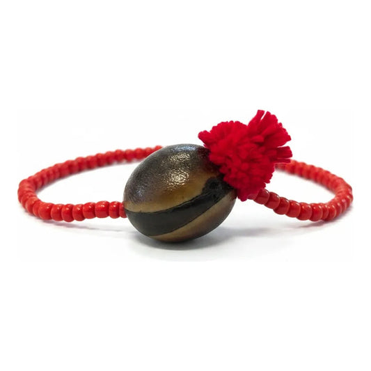 Pulsera Virgen De Guadalupe O San Judas Hilo Rojo Ajustable Ojo De Venado 5 Cm by HEREJE