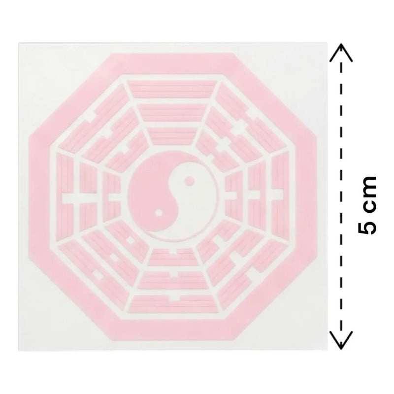 Bagua Vinilo Sticker 5 Cm X 5 Cm Rosa by HEREJE