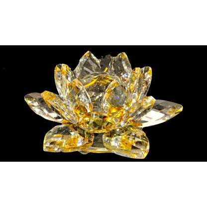 Flor De Loto En Cristal Importado 8cm De Largo.