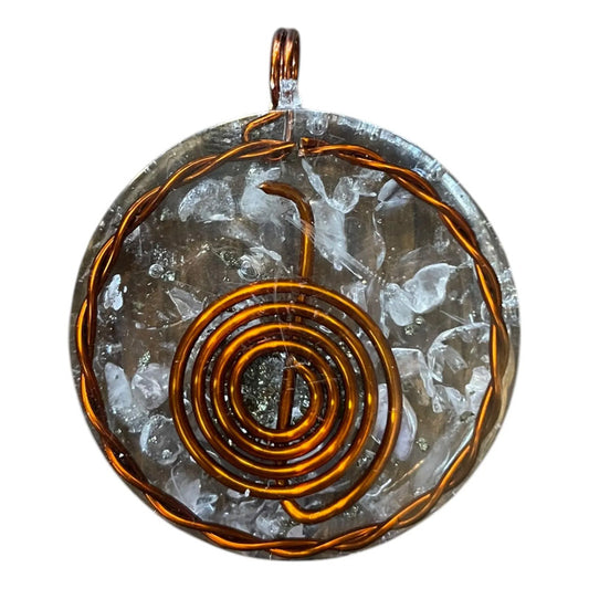 Dije De Resina Con Cobre Y Cuarzo. Cho Ku Rei Amatista