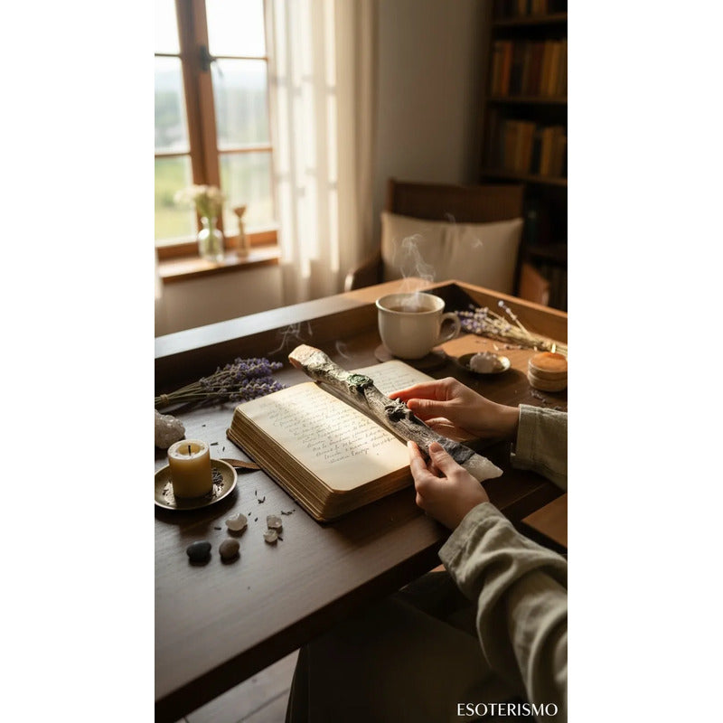 Varita Mágica Esotérica Con Cuarzo De 25cm Chocolate