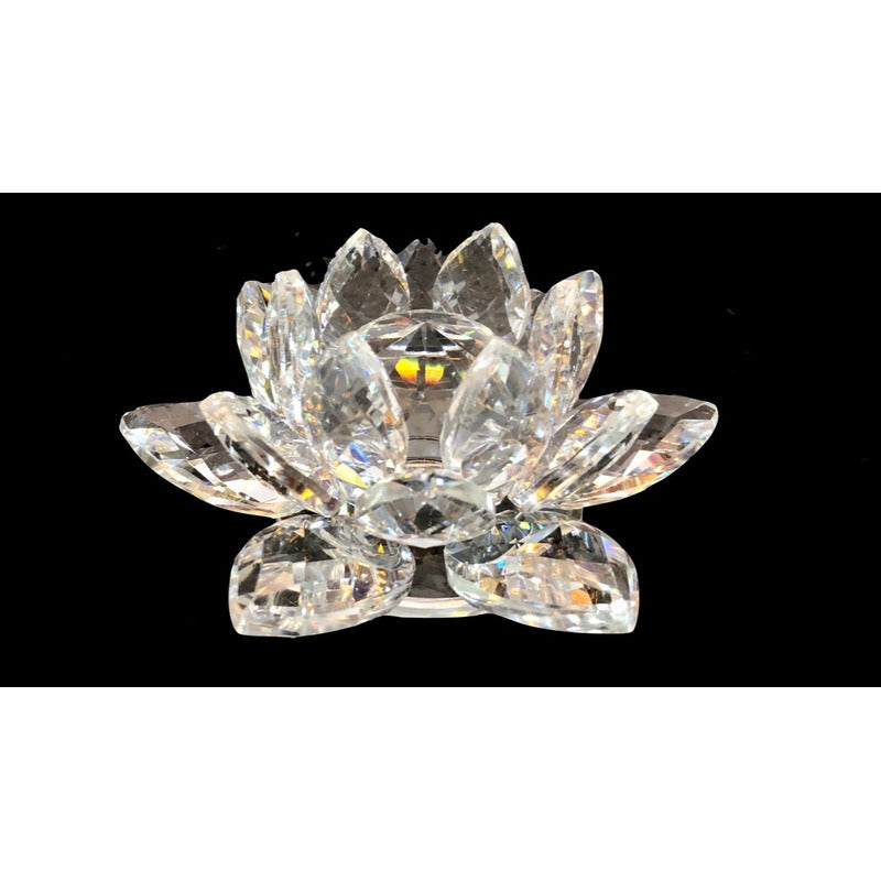Flor De Loto En Cristal Importado 8cm De Largo.