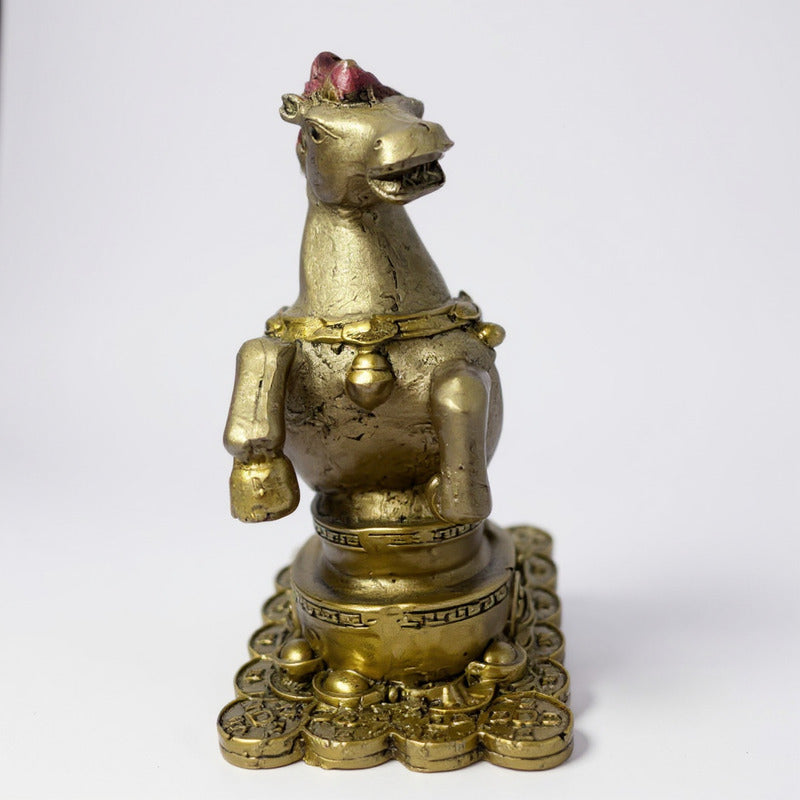 Caballo Del Año Chino Escultura De Resina 12x10x6cm