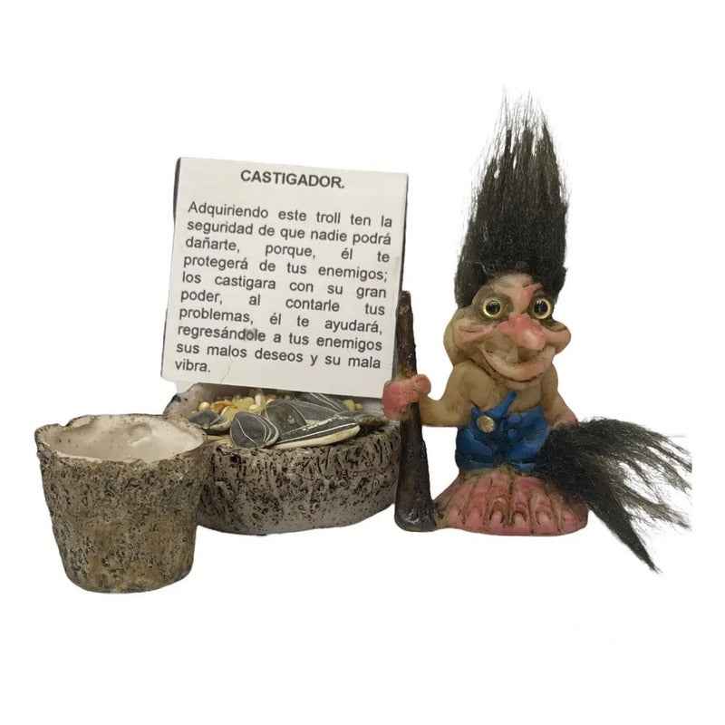 Troll Mini + Comedero + Semillas + Tarjeta Varios Modelos Castigador 5cm