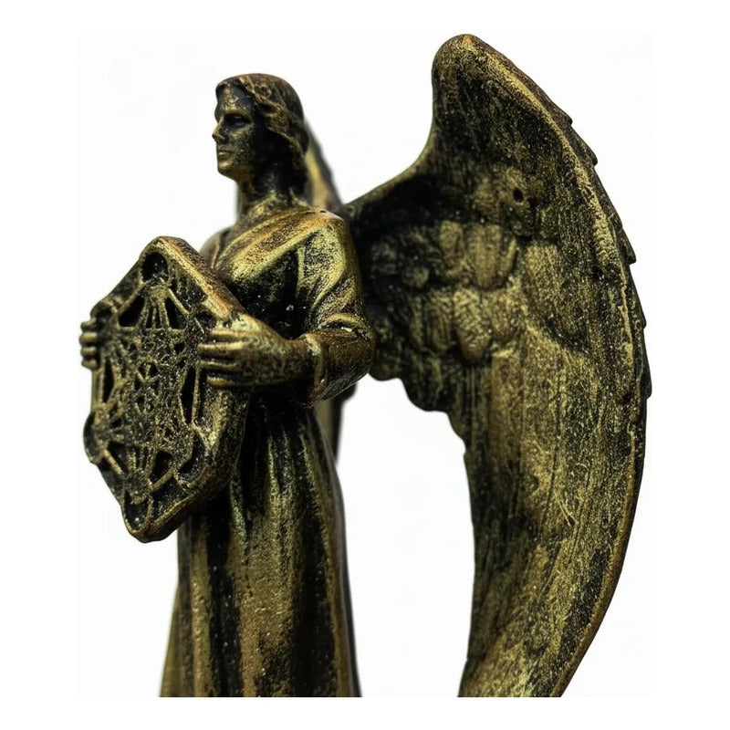 Figura Arcángel Metatrón Con Cubo En Resina 11 Cm Dorado Oscuro by HEREJE