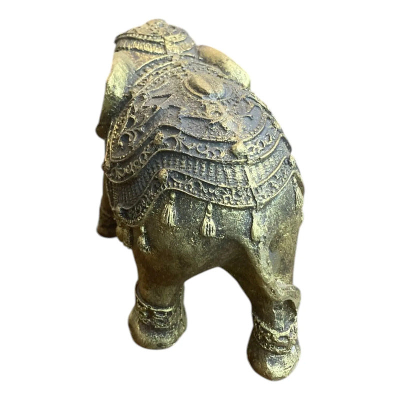 Figura Elefante Hindú Dorado Decoración Suerte 10cm Dorado Oscuro by HEREJE