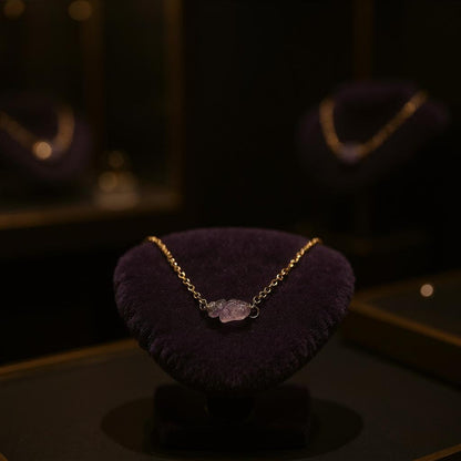 Collar Aquíje Pedra Cuarzo Dorado 45 Cm