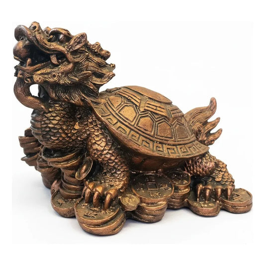 Figura Tortuga Dragón Feng Shui Abundancia 13cm Cobre by HEREJE