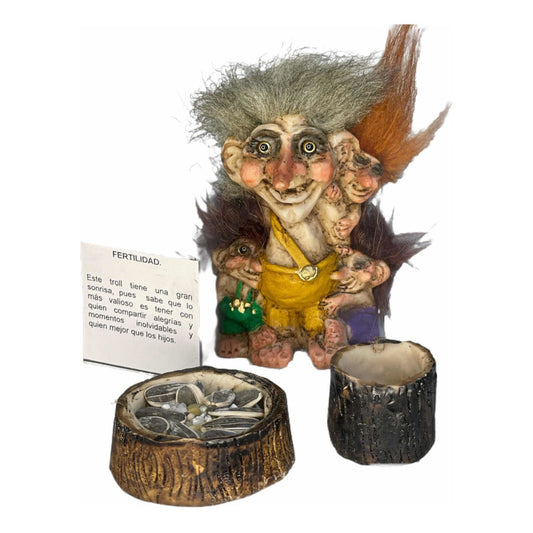 Troll Fertilidad Hombre + Comedero + Semillas 10 Cm Alto