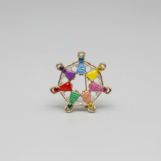 Circle of Angels Gold Plated Brooch with Crystal