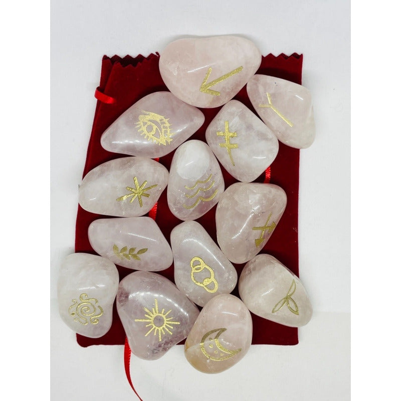 Witch Runes Gypsy Quartz Stones 13 Pieces.
