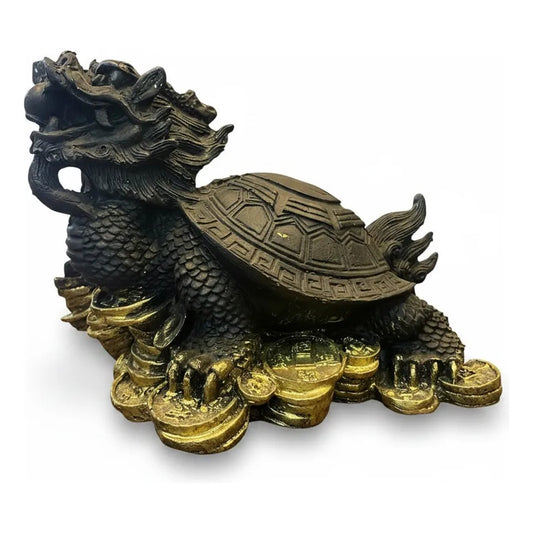 Figura Tortuga Dragón Feng Shui Abundancia 13cm Negro by HEREJE
