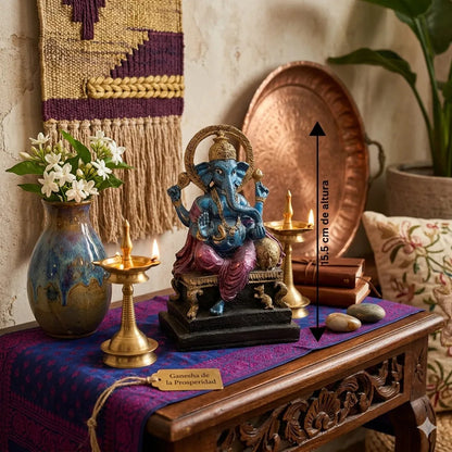 Escultura De Ganesh 15.5 Cm De Altura Azul by HEREJE