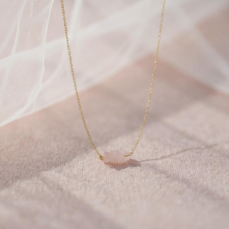 Collar Aquíje Pedra Cuarzo Dorado 45 Cm