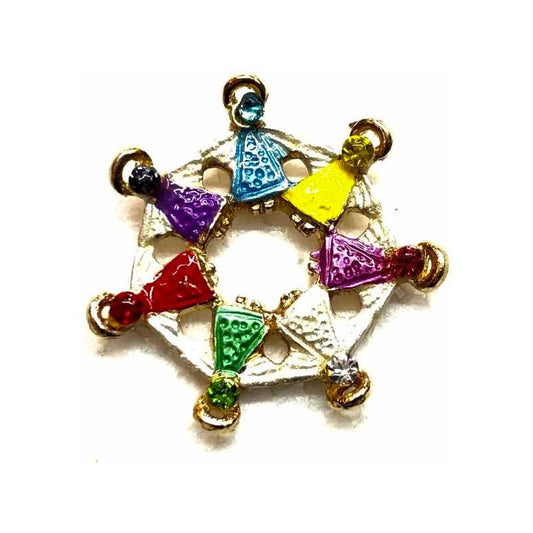 Circle of Angels Gold Plated Brooch with Crystal