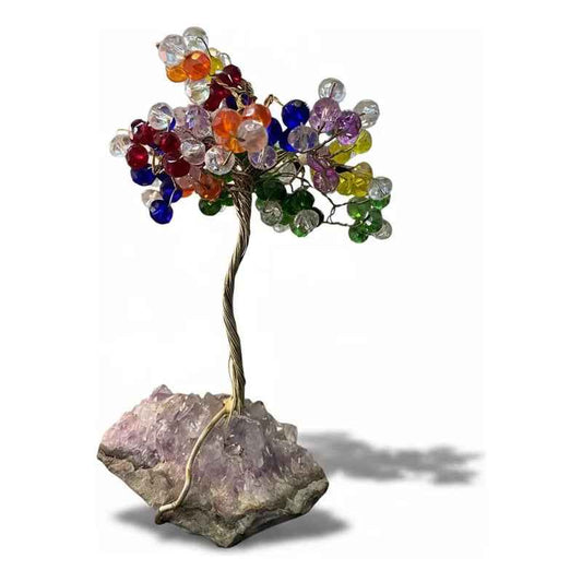 Arbol De La Vida En Cristal Con Base De Cuarzo, 14 Cm Altura Multicolor by HEREJE