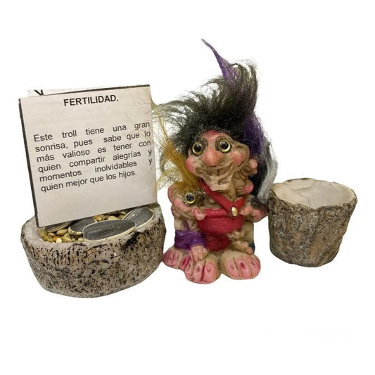Troll Mini + Comedero + Semillas + Tarjeta Varios Modelos Fertilidad Hombre 5.7cm by HEREJE