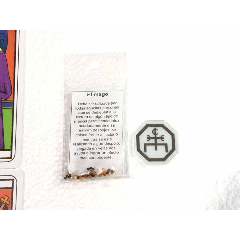 Tarot Marsella + Amuleto + Bolsa + Libro Reverso Cuadriculad