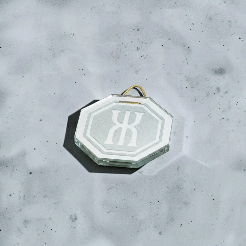 Espejo Octagonal, Grabado Con Símbolos Esotéricos De 5 Cm Salud Y Prosperidad by HEREJE