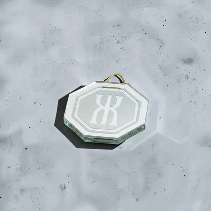 Espejo Octagonal, Grabado Con Símbolos Esotéricos De 5 Cm Salud Y Prosperidad by HEREJE