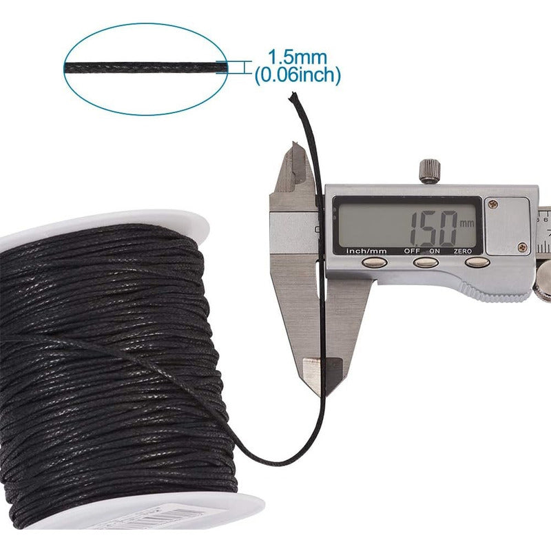 Cordón De Algodón Encerado De 100 Yardas, 1,5 Mm, Para Joyas