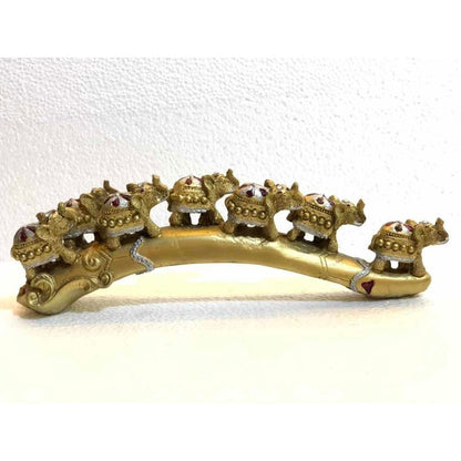 7 Elephant Horn Protection and Abundance Resin 8cm