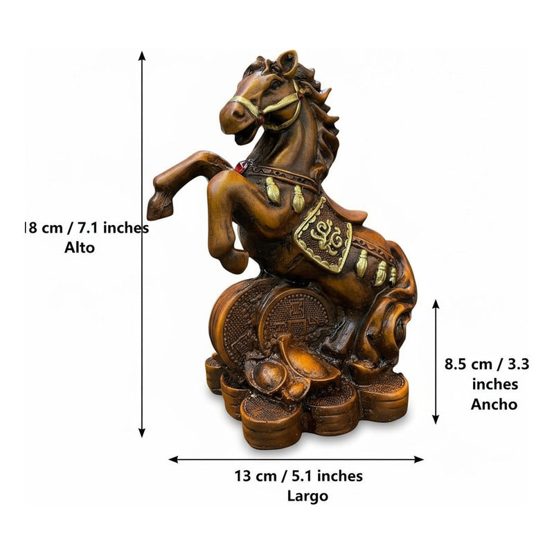 Caballo Año Chino Estatua De Resina 18x13x8.5 Cm