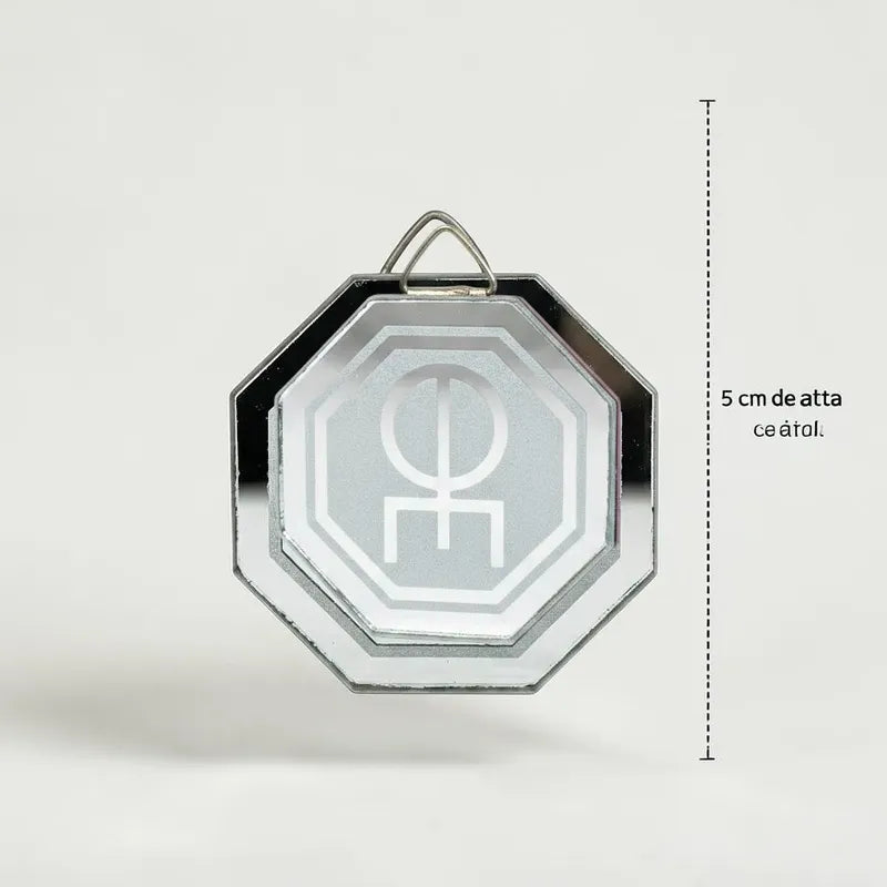 Espejo Octagonal, Grabado Con Símbolos Esotéricos De 5 Cm Amor Arte Y Armonia by HEREJE