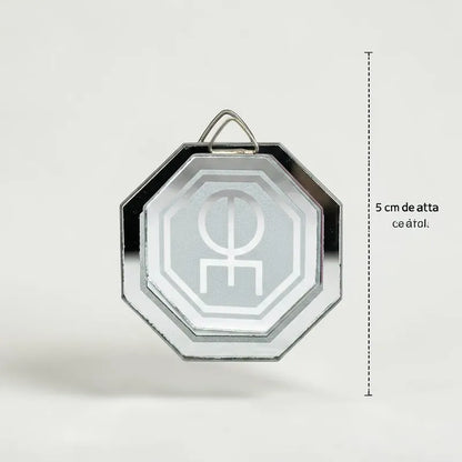 Espejo Octagonal, Grabado Con Símbolos Esotéricos De 5 Cm Amor Arte Y Armonia by HEREJE