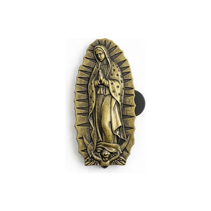 Virgen De Guadalupe Iman Decorativo 7 Cm De Altura Bronce Viejo