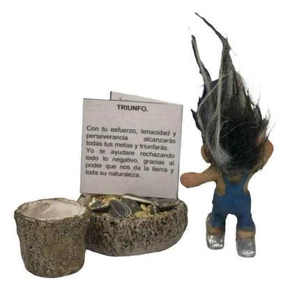 Troll Mini + Comedero + Semillas + Tarjeta Varios Modelos Triunfo 5.3cm