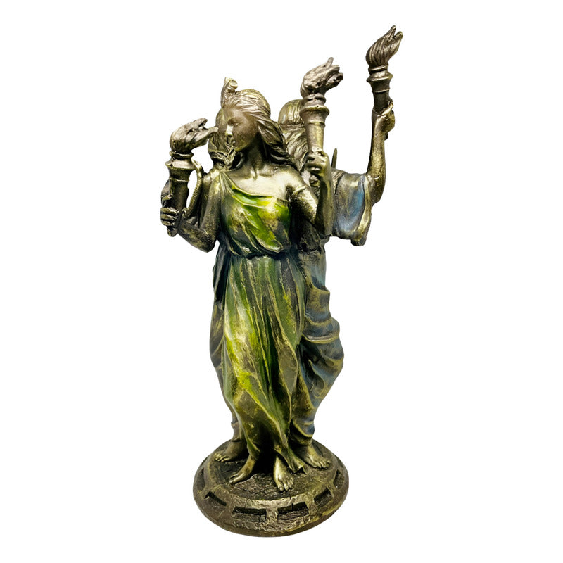 Estatua Hecate Triple Diosa Resina 21cm