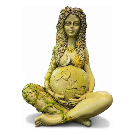 Figura Diosa Madre Tierra Gaia Estatua Decorativa 15cm Verde Claro by HEREJE