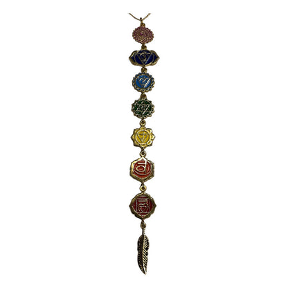 7 Chakra Charms with Gold Plated Chain