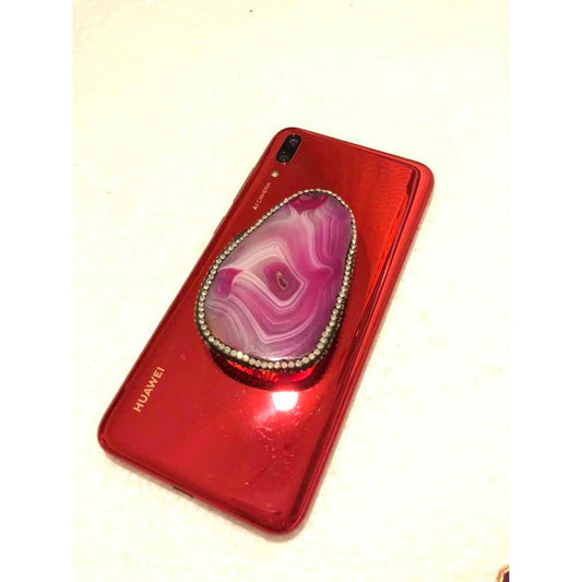 Pink Agate Pop Socket For Love Quartz Stone