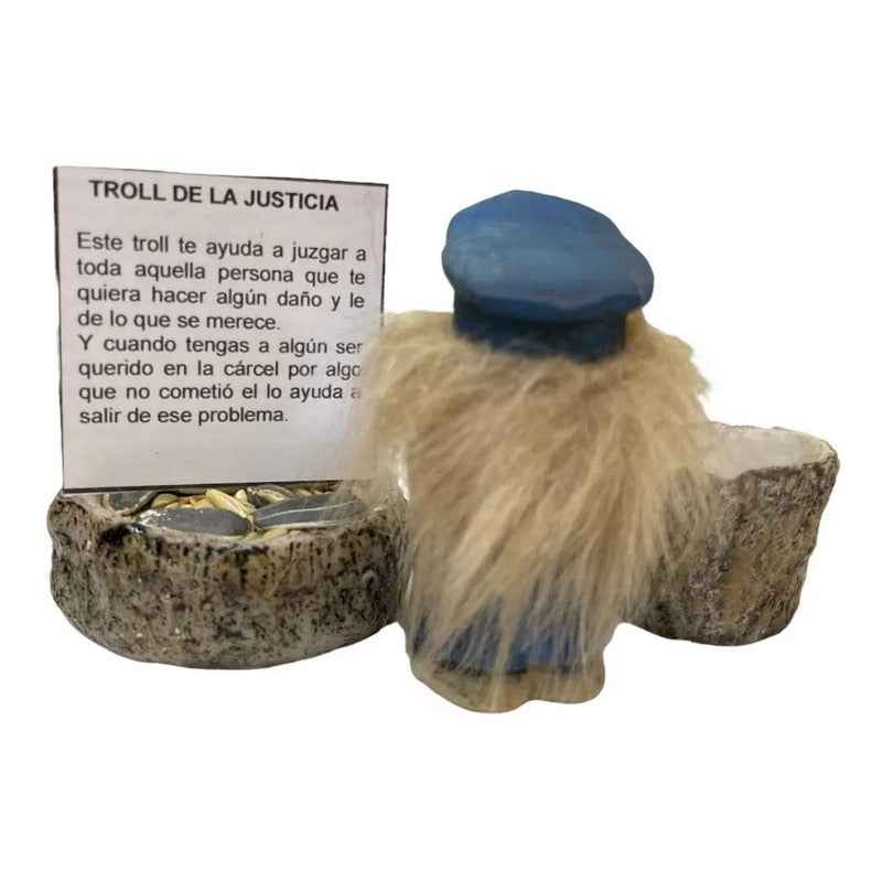 Troll Mini + Comedero + Semillas + Tarjeta Varios Modelos Justicia 6.3cm