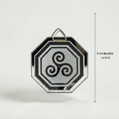 Espejo Octagonal, Grabado Con Símbolos Esotéricos De 5 Cm Trisquel by HEREJE