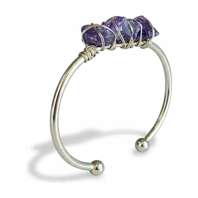 Amatista Pulsera Brazalete Natural Artesanal 7.5 Cm Diametro Amatista 7.5 Cm