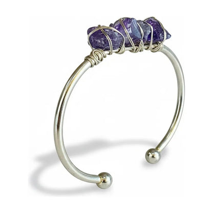 Amatista Pulsera Brazalete Natural Artesanal 7.5 Cm Diametro Amatista 7.5 Cm