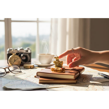 Caballo Sobre Semillas Escultura De Resina 4 Cm Alto