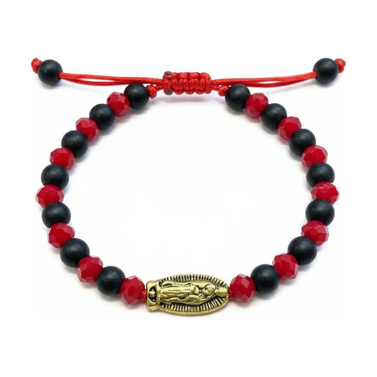 Pulsera Virgen De Guadalupe O San Judas Hilo Rojo Ajustable Virgen 7 Cm