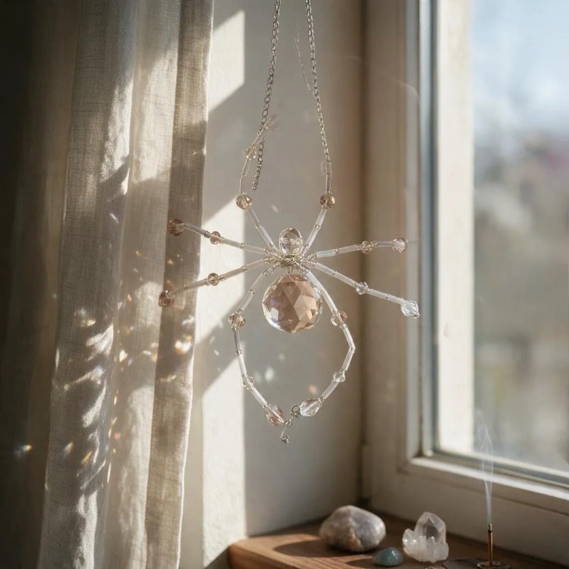 Suncatcher De Cristal En Forma De Araña 12cm Blanco by HEREJE