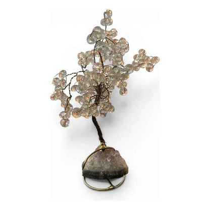 Arbol De La Vida En Cristal Con Base De Cuarzo, 14 Cm Altura Transparente by HEREJE