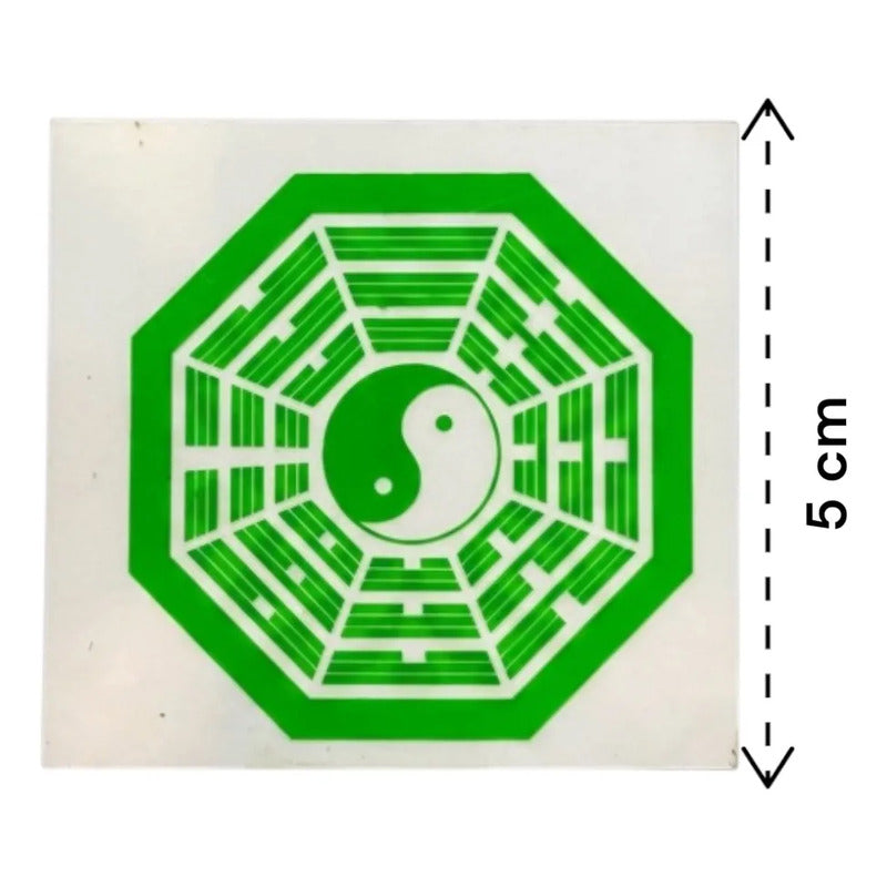 Bagua Vinilo Sticker 5 Cm X 5 Cm Verde by HEREJE