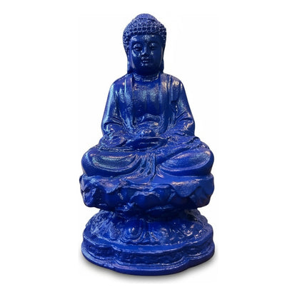 Buda Azul 10cm Figura De Resina.