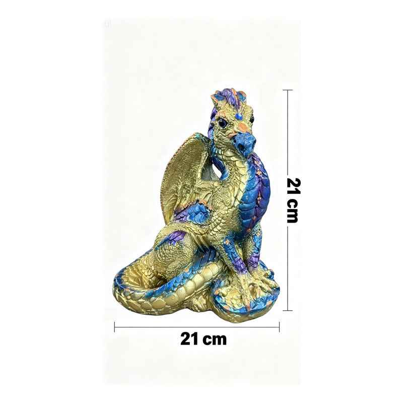 Dragon De 21 Cm De Altura Estatua De Resina Dorado